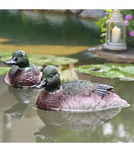 Juliahestia Mallard Duck Baby Float Decorations Pond Accessories for Outdoor Backyard Pool Decor Floating Ornament 2 Pack Outside Garden Gifts Idea for Grandma Mom