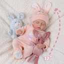BABESIDE 12 Inch Lifelike Reborn Baby Dolls Vinyl Full Body, Soft Realistic Baby Doll Sweet Sleeping Preemie Real Life Baby Dolls Easy to Hold with Accessories Gift Set for Kids Age 3+