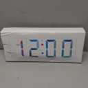 Alampan 12" Large Digital Wall Clock with Remote Control, USB Powered, Corded RGB LED Clock with Full Screen Display, Big Numbers, for Classroom, Living Room, Elderly, Wall Mounted, DST, KSJ-01, Black