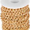 33 Feet Large Aluminium Curb Cuban Chains 10M Gold/Silver Plated Twisted Cable Link Chain with Spool for Jewelry Making DIY Crafts
