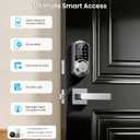 Veise VE06-L Smart Locks with 2 Lever Handle Set, App Control, Keyless Entry Deadbolt for Front Door, Electronic Digital Touchscreen Keypad, Auto Lock, Waterproof, Easy Installation, Satin Nickel