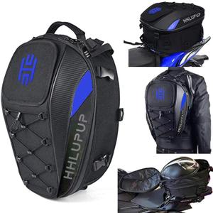 Motorcycle Helmet Bag Dual Use Helmet Backpack and Seat Bag, 38L Waterproof Luggage Bag with Password Lock for Travel and Commuting Blue