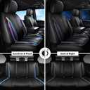 CAR PASS Nappa Leather Car Seat Covers, Durable Waterproof Luxury Universal for SUV Pick-up Truck Sedan, Anti-Slip Driver 5 Seats Covers Full Set with Backrest (Black Chameleon Iridescent Reflective)