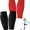 2 Pairs Soccer Shin Guards for Kids Youth Adult,Shin Guards Soccer Calf Compression Sleeve with Honeycomb Pads,Lightweight Shin Protector Support for Baseball MTB FootballBoys Girls Protective Gear, Large