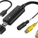 Video Capture Card, USB Video Capture Device,RCA to USB Audio Video Converter,VHS Mini DV VCR Hi8 DVD to Digital Converter for PC TV Tape Player Camcorder,Support PAL/NTSC,MAC Windows Vista Compatible