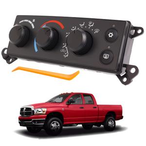 A/C Climate Control Module Panel Fits for 2006-2008 Dodge Ram 1500 Air Conditioning Heater Control Switch Replaces # P55056569AC, 55057079AB, P55056569AD, 55056569AE