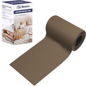 Leather Repair Patch Tape Kit, Self Adhesive Leather Repair for Furniture, Couch, Sofa, Car Seats,Office Chair,Vinyl Repair Kit.3.1inx60in (Dark Khaki)