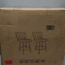 Swivel Counter Height Bar Stools with Back Set of 2, Upholstered 26'' Counter Stools with Metal Frame, Faux Leather Cognac