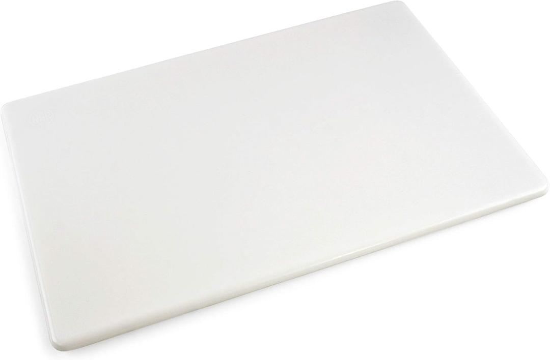 Commercial Grade Plastic Cutting Board 18 x 12 x 1/2 Thick High Density White Poly, NSF Certified and Dishwasher Safe for Food Service