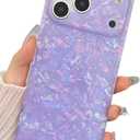 BANAILOA Compatible with iPhone 17 Case Rectangle for Women, Luxury Sparkle Colorful Shell Protective Soft Slim Girly Cover Designed for 17-6.3 inch (Purple Shell)