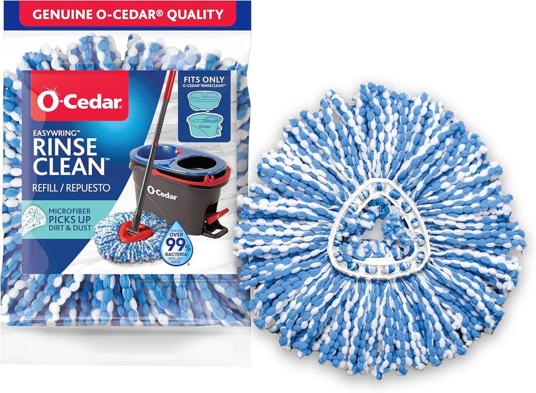 O-Cedar EasyWring RinseClean Spin Mop Microfiber Refill, 1-Pack, Blue