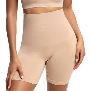 Shapewear Shorts for Women, High Waisted Body Shaper Shorts, Tummy Control, Butt Lifter, Seamless Compression (4X-Large, Nude)