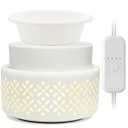 Cearmic Wax Melt Warmer - 7 Colors Changing LED Light Candle Wax Warmer for Scented Wax, Electric Fragrance Wax Melter for Home, Office, Bedroom Decor, and Gifts