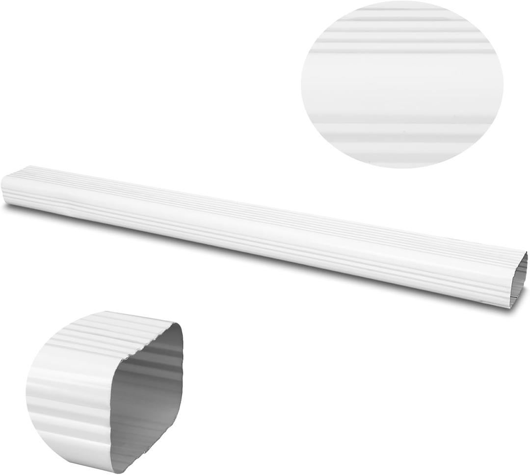 Moxweyeni 1 Pack 3 x 4 Inch, 45 Inch White Aluminum Downspout Extensions Roofing Gutter Downspout DIY Installation for Home Outdoor Drainage