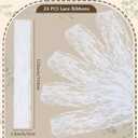 24 Pcs Lace Chair Sashes for Wedding Aisle Decorations Chair Bow Ribbons for Wedding Ceremony Bridal Shower Baby Shower Reception Party Banquet Ceremony Church Pew Decors (White)