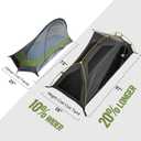 Night Cat Camping Cot Tent - Waterproof 1-Person Off-Ground Combo Cot Bed for Adults Portable Easy Set-up Tent Black 31.5'' Width