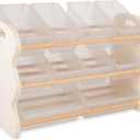 B. toys  Toys Storage Organizer  10 Stackable Toy Bins  Kids Room Storage Unit  Playroom Furniture  3+ Years Totes Tidy
