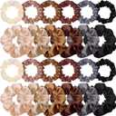 WILLBOND 24 Pieces Satin Hair Scrunchies Bulk Silk Elastic Hair Bands Ropes Ponytail Holder for Women Girls Accessories Decorations(Vintage Colors)