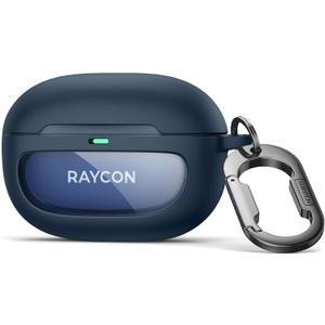 SURITCH Case for Raycon Everyday Earbuds (2024 Edition), Shockproof Magnetic Case for Raycon Bluetooth True Wireless in-Ear Buds Headphones, Protective Cover with Magnetic Lid Lock & Carabiner, Navy