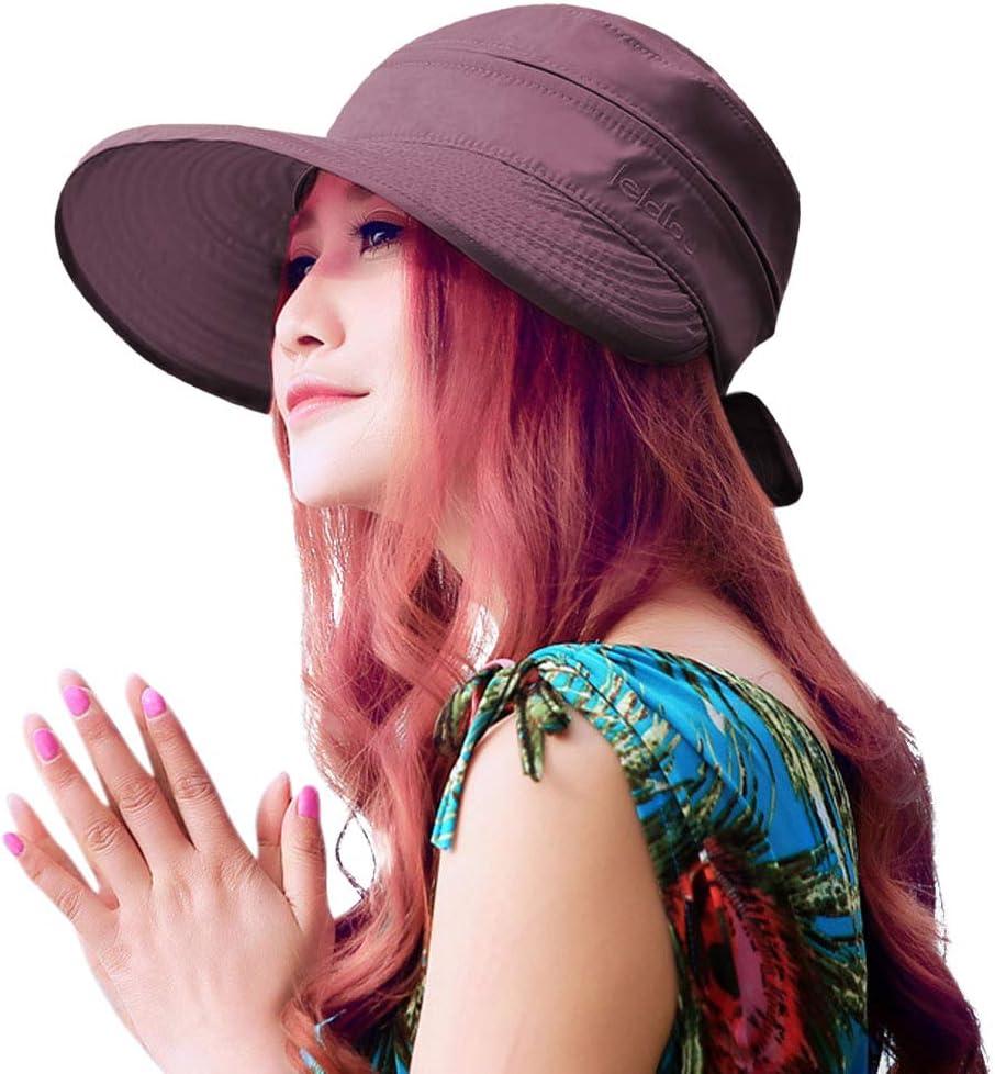 Sun Hats for Women with UV Protection Wide Brim Sun Hat Visor Summer Beach Outdoor Foldable Womens Cap