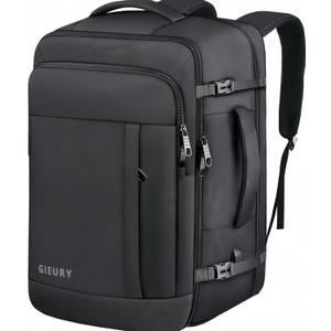 55L Carry On Backpack, Extra Large Travel Backpack for Men & Women, Expandable 60L Big Capacity Bag For Airplanes, Travel Gifts for Men Women, Fits 18.4 Inch Laptop, Luggage Suitcase Daypack, Black (3X-Large(22"x14"x10"))