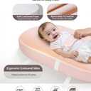 COMOMY Baby Changing Pad with Wipeable & Waterproof PU Cover, Contoured Diaper Changing Pad for Dresser with Non-Slip Safety Belt, Portable and Lightweight, Large Cushioned Foam, Pink