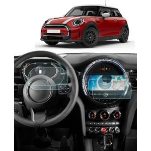 BIXUAN 4 Pack Screen Protector for 2022-2024 Mini Cooper F55 F56 F57/Mini Countryman/Mini Clubman/Electric Hardtop Accessories Navigation+Dashboard 8.8 Inch Touch Screen Nano Film Anti-Fingerprint