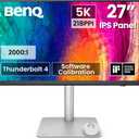 BenQ PD2730S 27" 5K 218 PPI Mac Monitor, 90W Thunderbolt 4, 98% P3, Uniformity, 2000:1 Contrast, Nano Matte Panel, Daisy Chain, KVM, Height Adjustable, for 3D Artists, VFX Animators, Game Designers | 27 5K 218 Ppi Retina-Like Clarity, Thunderbolt 4 with Daisy-Chain for Dual 5K, 98% Dci-P3 Color, 2000:1 Contrast, HDR10