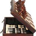 Magnetic Wooden Chess Set for Adults Kids 15'' Chess Board with Handmade Pieces, Folding Portable Travel Unique Chess Sets Game for Tournament Professional Beginner