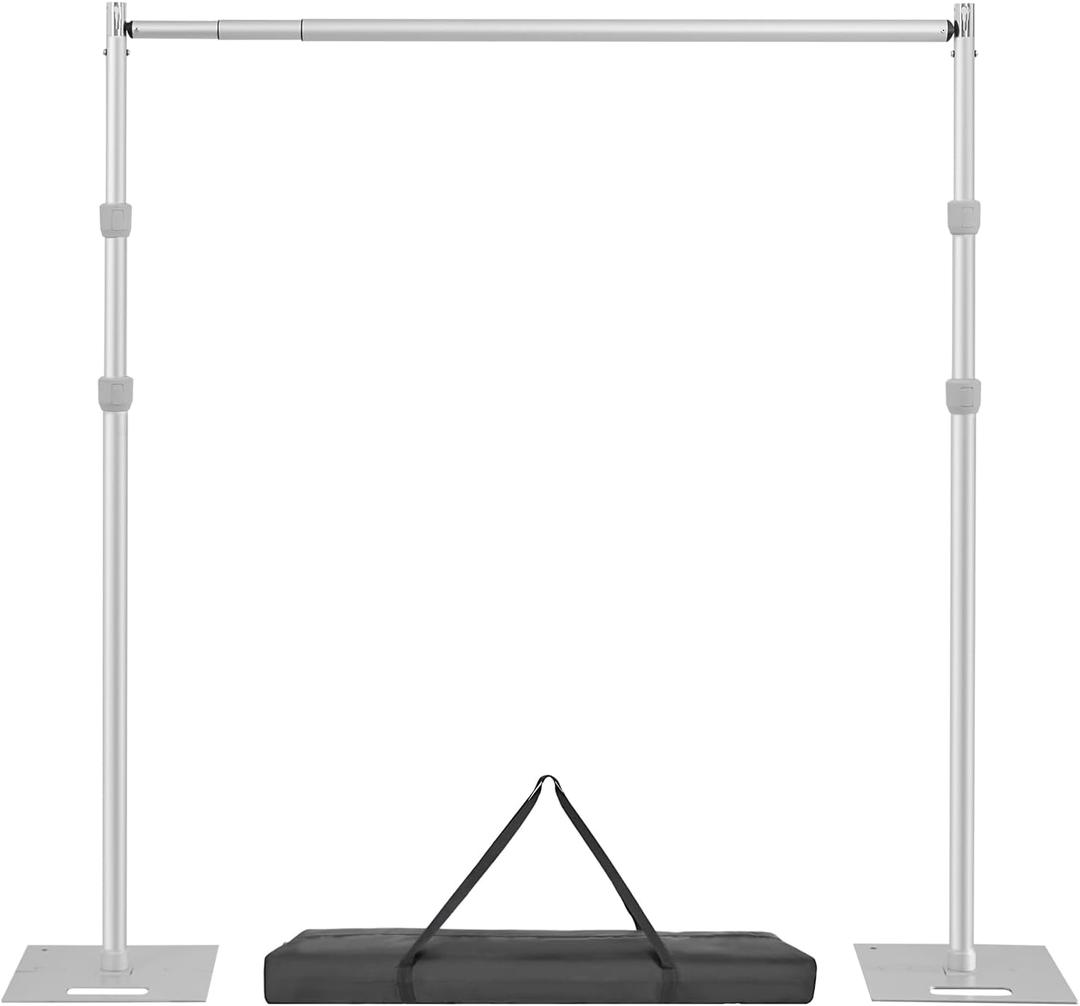 Hecis 10x10ft Heavy Duty Pipe and Drape StandAluminum Backdrop Stand Kit with Adjustable HeightPortable Photography Studio Frame for Events, Wedding, Party Decorations