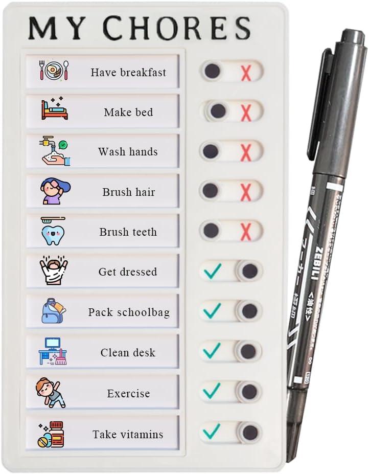 Chore Chart for Kids Multiple Kids ADHD Tools Checklist Board Routine Schedule (My Chores) (1 pc)