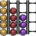 Coffee Pod Holder Compatible with Nespresso VertuoLine Capsules 20-Pod Space-Saving Organizer for Wall, Cabinet, or Under-Counter Mount, Black