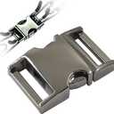 LonlyEagle Dog Collar with Stainless Steel Fastener & Quick Release for Medium Large Dogs (Black, M:2.8-3.2mm)