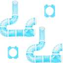 2 Hamster Tube Kits, DIY Hamster Tunnel Adventure with External Pipe, Transparent Connection Track for Rat, Mouse & Small Animal Sports, Expand Cage Space (Blue)
