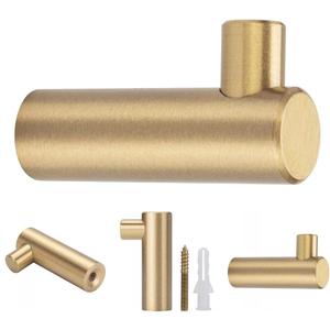 YANGQIHOME Pack of 4, Gold Brass Decorative Wall Hooks Towel Hook, Coat Hook Hangers Wall Mounted (L-Shaped)