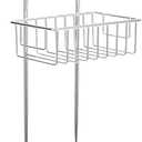 Bamodi Shower Caddy Hanging - 2 Tier Over Door Chrome Plated - No Drilling Required - Fits Shower Screens up to 0.78 inches - Hangable Shower Rack with 2 Towel Hooks (27.5 x 7.5 x 7.3 INCHES)