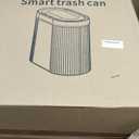 jinligogo 2 Pack 5 Gallon Bathroom Trash Can with Lid, Automatic Motion Sensor White Trash Can, Touchless Slim Waterproof Garbage Bin for Kitchen, Bedroom, Office, and Bathroom