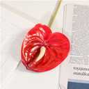 10pcs Red Anthurium Artificial Flowers Branch 23.6" Real Touch Silk Faux Anthurium Long Stem for Vase Filler Wedding Table Centerpieces Home Decor