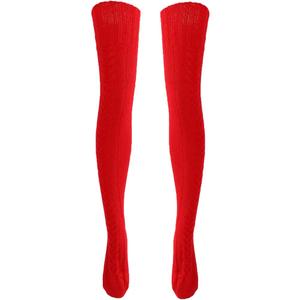 Over the Knee High Socks, Warm Cable Knit Wool Over Knee Stockings for Women