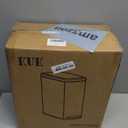 KUK Slim Bathroom Trash Can with Lid, 1.6 Gal / 6L Stainless Steel Small Garbage Bin with Detachable Inner Bucket, Step Pedal, Silent Close, Wastebasket for Toilet, Bedroom, Home, Office (White)