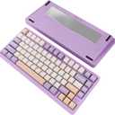 MK INKY75 Mechanical Keyboard with Full Aluminum Wireless Mechanical Gaming Keyboard, 75% Layout Mechanical KeyBoard BT/2.4G/USB-C,Hot Swappable, Creamy Sounding, RGB/PP/4000mAh(Dream Lavender)