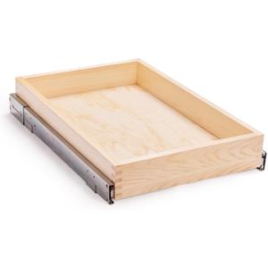 Mulush 16W x 21D x 3H Soft Close Slide Out Wood Drawer Organizer for Kitchen, Finished, (Cabinet Opening>17.5 inches for Bottom Assembly, Opening= 17 inches for Side Assembly)