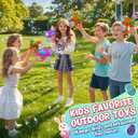 Kids Bubble Gun Toys, 2 Pack Bunny Bubble Blowers with 10 Bubble Solution Refills, Automatic Bubble Machine for Toddlers Age 3+, Outdoor Party & Easter Gifts for Boys Girls