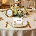 UNIQOOO 24Pcs Magnolia Wax Seal Place Card Holders, Light Gold Name Card Holders for Wedding Engagement Decor, Tea Party Table Setting, Name Tag, Party Food Labels