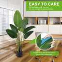 Crowye 4 Pack 4Ft Artificial Bird of Paradise Plants Faux Palm Tree with 10 Trunks Banana Leaf Artificial Plant Lifelike Leaves Fake Tree with Plastic Pot for Indoor Outdoor Home Living Room Office