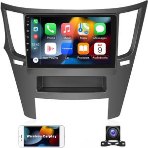 UNITOPSCI Android Car Stereo Radio for Subaru Outback Legacy 2010 2011 2012 2013 2014 Apple CarPlay Android Auto Bluetooth 9 Inch HD Touchscreen FM GPS Navigation WiFi HiFi USB with AHD Backup Camera (1GB+16GB)