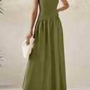 PRETTYGARDEN Women's Maxi Sundress Casual Summer 2025 Sleeveless Asymmetrical Drop Waist Patchwork Long Flowy Tank Dresses (L)