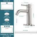 Bathroom Faucets Brushed Nickel Bathroom Sink Faucet Modern Single Handle Bathroom Faucet for 1 or 3 Hole Mxier Tap Washbasin Faucet with Deck, Pop-up Drain and Supply Hoses