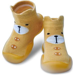Baby Shoes Boys Girls First Walking Shoes Non Slip Soft Sole Sneakers Toddler Infant Babygirl Sock Shoes (Yellow)