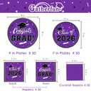 Graduation Party Plates and Napkins Gatherfun 2026 Graduation Party Supplies Purple Disposable Paper Plates Luncheon Cocktail Napkin for Congrats Grad Decorations, Serve 50